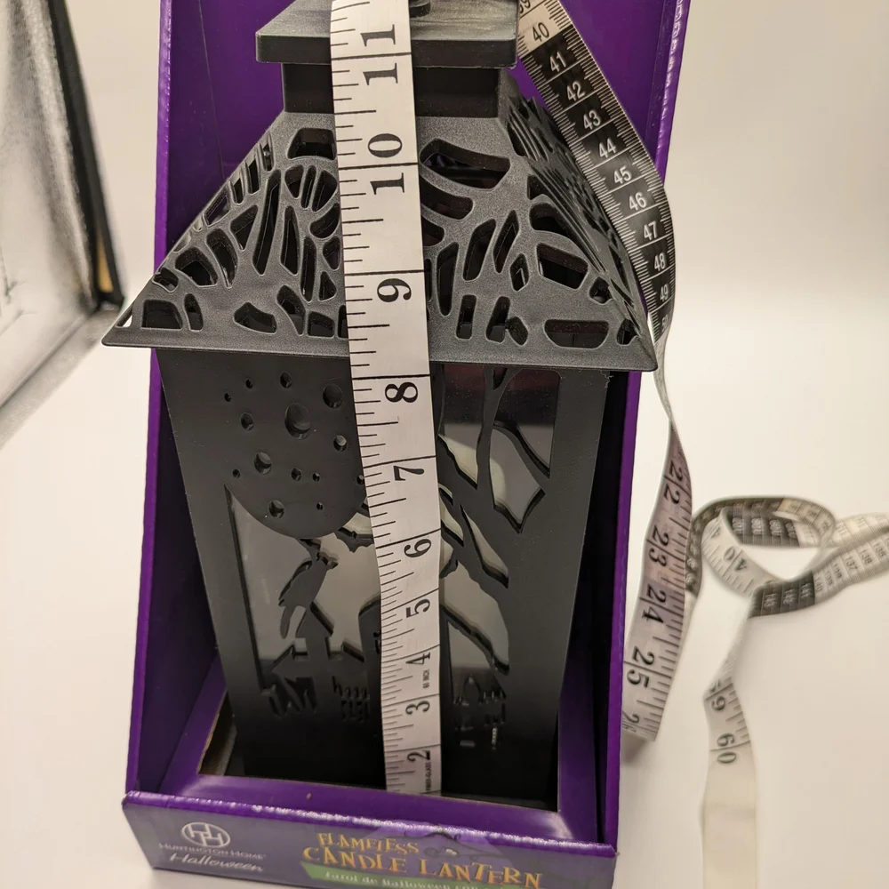 Black Flameless Candle Lantern Halloween Theme